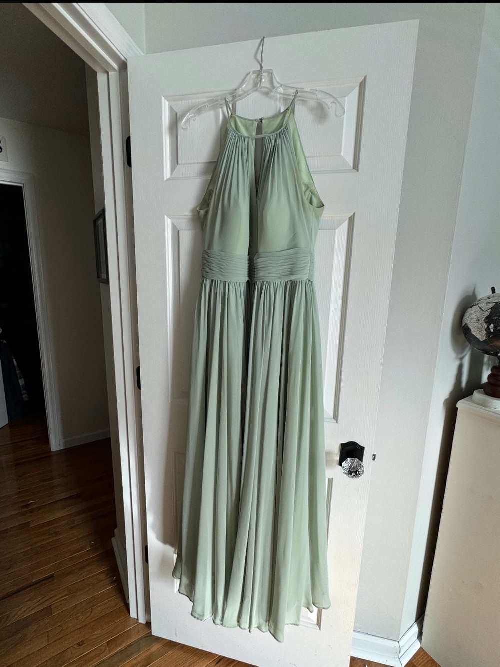 Elegant Halter Maxi Dress in Sage Green